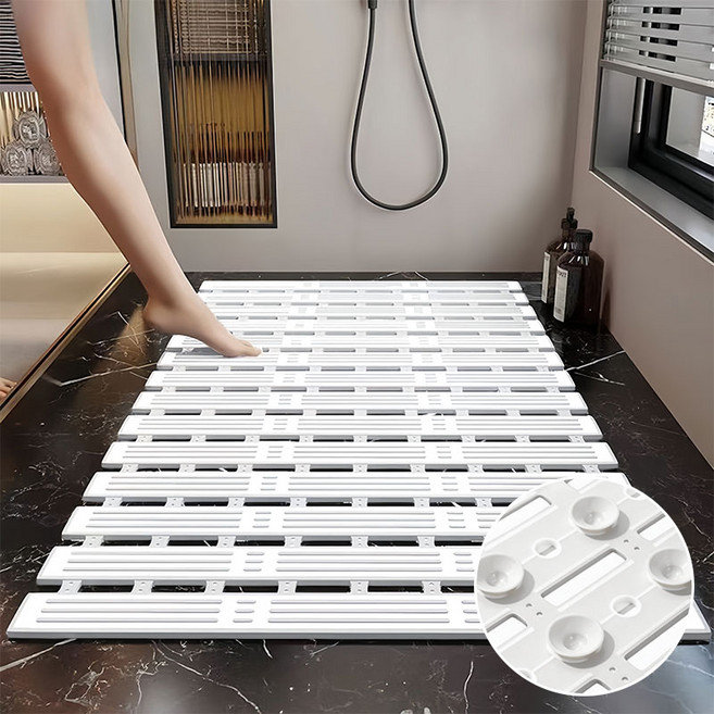 마술사 욕실 발매트 미끄럼방지매트 화장실 샤워실 욕실매트, 화이트, 1개