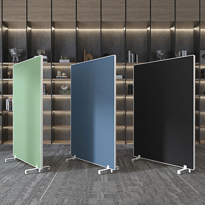 원톤 모서리 라운드 엣지 사무실 파티션 30T 슬림 플랫 높은 칸막이 높이 1750 (부속별도), 고정식 안전각, 블랙