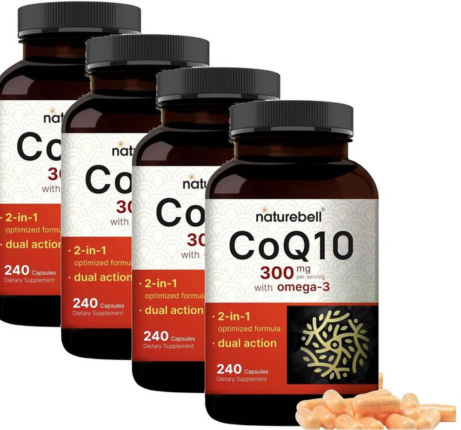 네이처벨 코큐텐 유비퀴논 300mg 위드 오메가3 캡슐 NatureBell CoQ10, 240정, 4개