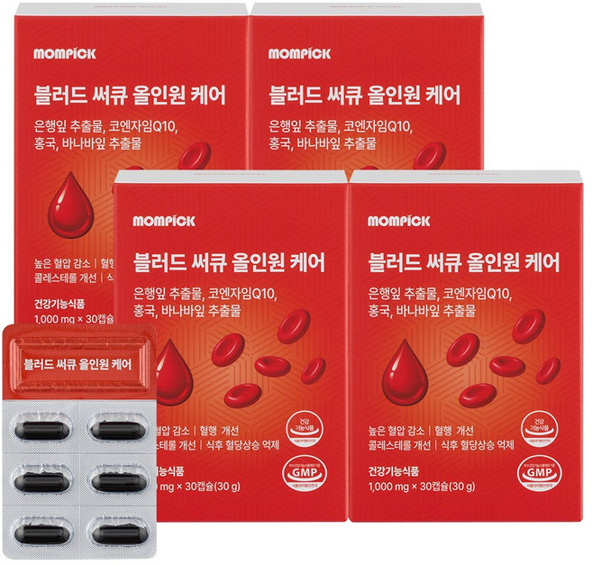 맘픽 블러드 써큐 올인원 혈압 혈당 혈행 콜레스테롤 케어, 4개, 30회분