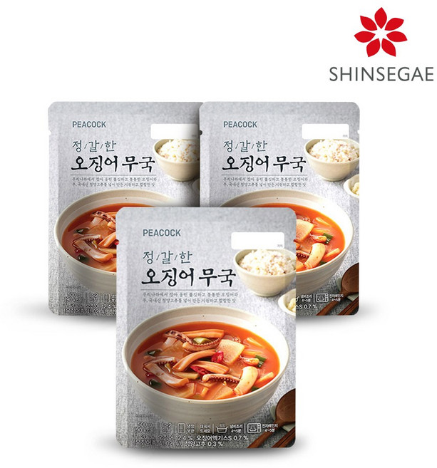 [피코크] 정갈한 오징어 무국 500g x 3팩, 3개
