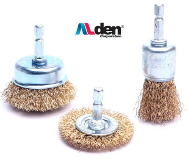 알덴 드릴용 육각 드릴 브러쉬 3종 세트 미니 컵브러쉬 평브러쉬 엔드 베이비 철 솔 2인치 샤프트 6파이 추형 파워 브라쉬 부러쉬 종지 종브러쉬 부라쉬 파워 카본 브러시 T형, 1개