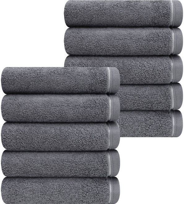 송월타월 컬러풀 30수 코마사 170g 호텔수건, 10개, 그레이