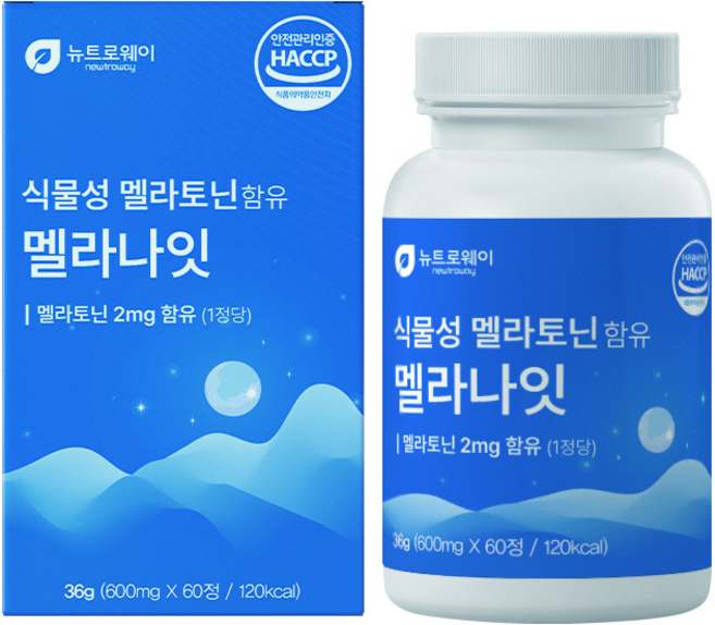 잠 솔솔~ 뉴트로웨이 식물성멜라토닌함유멜라나잇, 5개, 60정