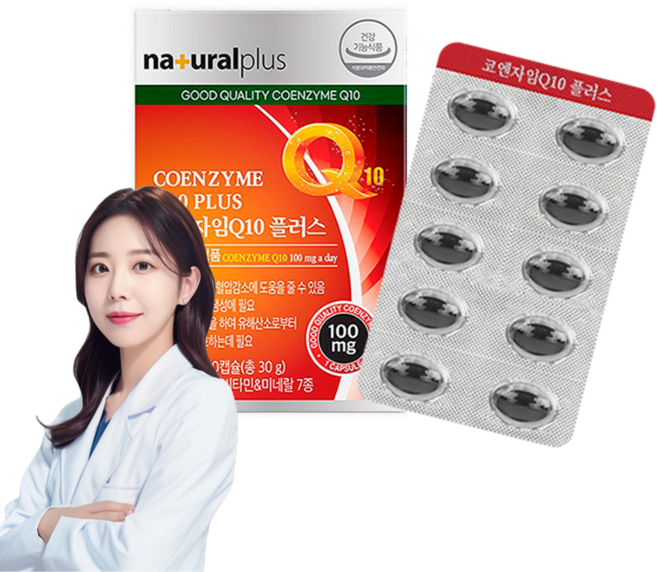 코엔자임Q10 비타민 60캡슐 코큐텐 비타민 미네랄 7종 함유 항산화 혈압관리, 3개, 60정