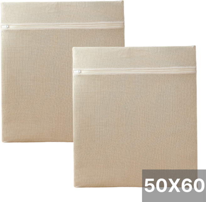 셀프웰 순면 세탁망 50x60 사각 무형광, 2개, 베이지