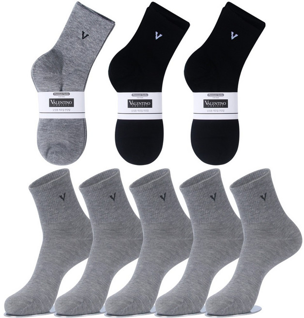 발렌티노크리스티 중목 양말 20켤레 무지 캐쥬얼 면양말