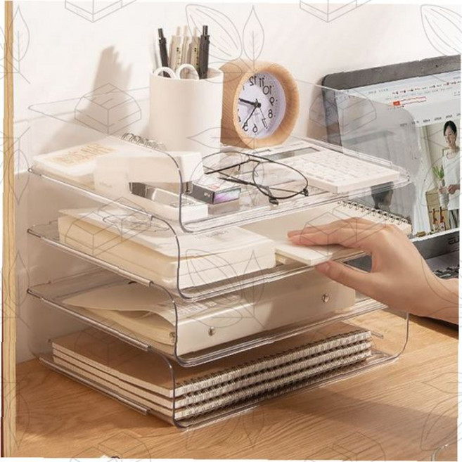 투명 아크릴 층층 서류함 문서 용지 보관 가정용 사무실용 종이 분류 적재식 수평, 상세페이지 참조, 상세페이지 참조