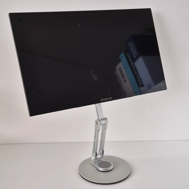 엔트릿 포터블 모니터 거치대 휴대용 회전형 16인치 18인치, 베사홀홀더, 실버화이트, 1개