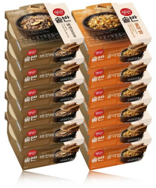 올따옴 CJ 햇반 솥반 버섯영양밥 200g 6입+꿀약밥 210g 6입, 6개