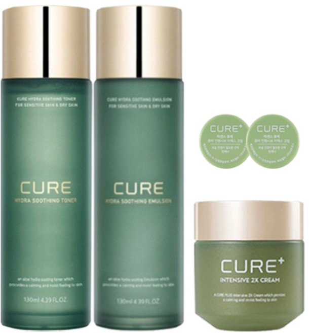 [김정문알로에] 라 센스 로에 큐어 하이드라 수딩 토너 + 에멀전 + 2X 크림 + 2X 미니 2개, 1세트