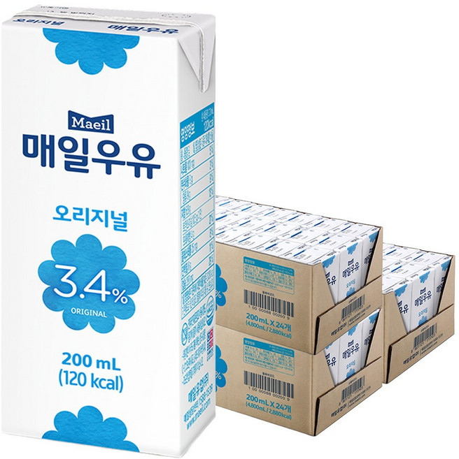 매일우유 오리지널, 200ml, 72개