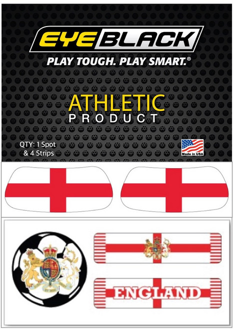 EYEBLACK 국가대표 국기 아이블랙 1쌍 + 축구 스트립 세트 (총 5 pcs) 월드컵 응원템 각종 스포츠 축구 야구 MADE IN USA, 1세트, 영국 ENGLAND