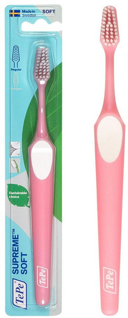 테페 슈프림 칫솔 부드러운 민감한 치아와 잇몸 관리를 위한 테이퍼드 브러시 헤드 3팩, Supreme Soft - 1 Pack