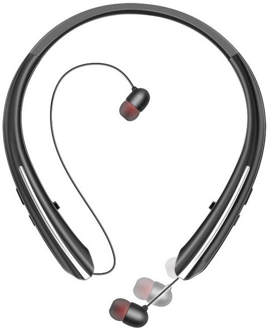 프리라이프 - 넥밴드 블루투스 이어폰 340시간 대기 노이즈캔슬링, 블랙, HX801