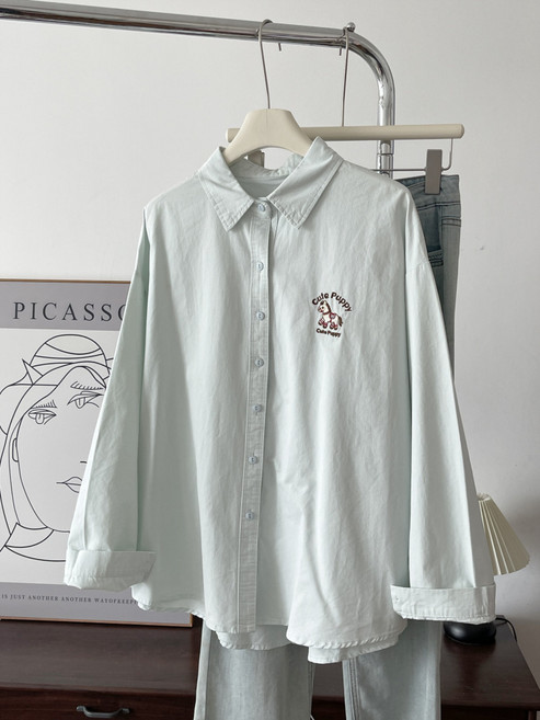 【疊穿必備】藍色襯衫 女襯衫 襯衣 休閒襯衫 打底衫 外套 馬甲內搭 2026春裝新款 通勤休閒兩穿