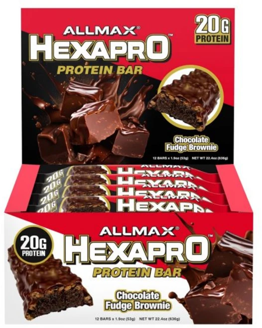 ALLMAX 에너지바 올맥스 헥사프로 프로틴 바 초콜릿 칩 쿠키 도우 12개입 고단백 에너지 스낵 바당 20g 단백질 유청 분리물 함유 - 쿠팡