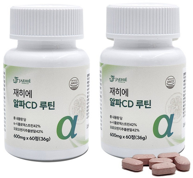 알파시디 루틴 모로오렌지추출분말 600mg 60정, 2개