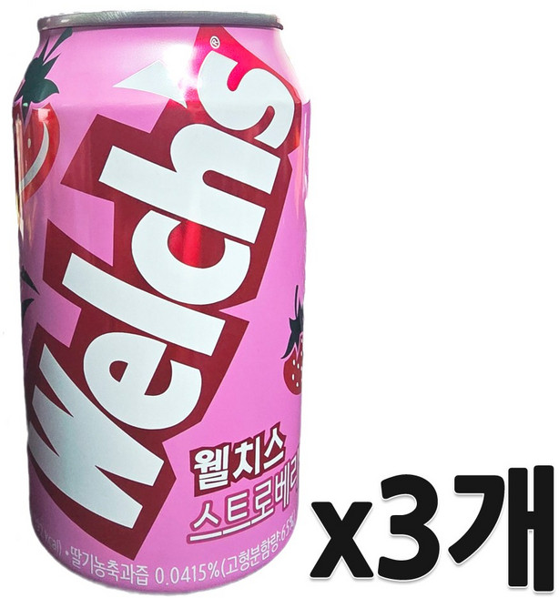 농심 웰치스 딸기 355ml, 3개