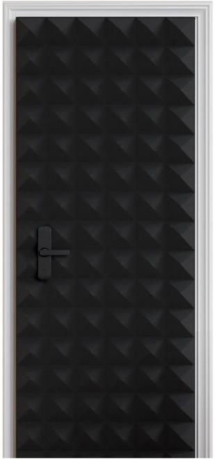 3D 立體幾何造型吸音棉門貼 50x50cm, 黑色