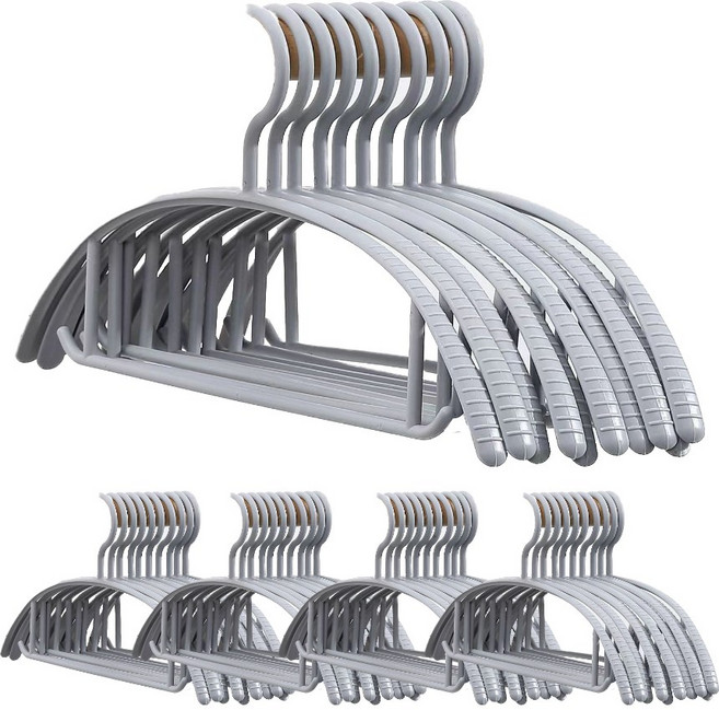 어깨 뿔 방지 논슬립 옷걸이 50개, 그레이