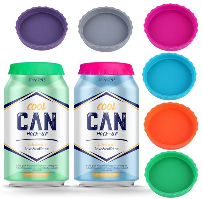 에브리샤인 캔 실리콘 뚜껑 덮개, 6개, 빨대뚜껑없음