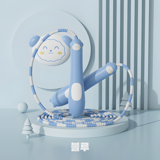 이글웨이 소프트 구슬 줄넘기 아동용, 1개, 블루