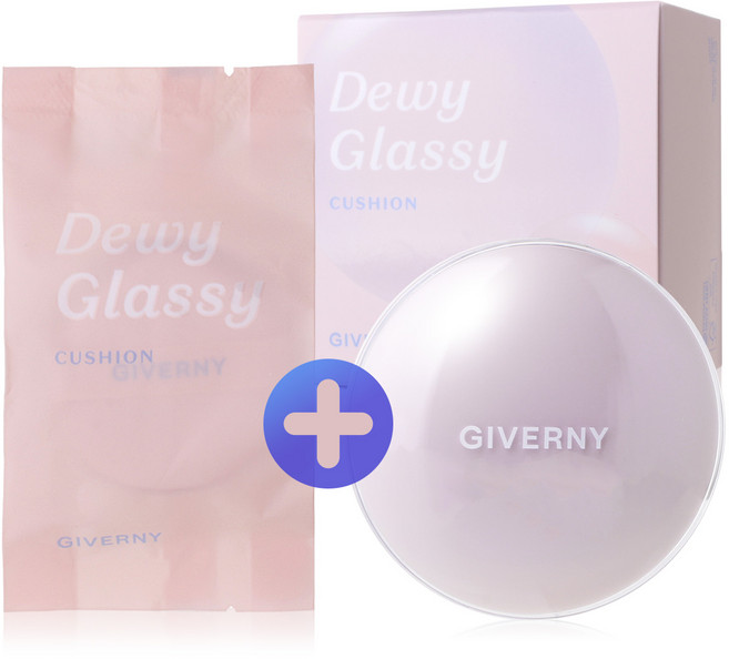 지베르니 듀이 글래시 쿠션 13g 본품+리필 SPF 50+ PA+++ 화사한 빛을 머금은, 23NW 미디움 베이지, 1개