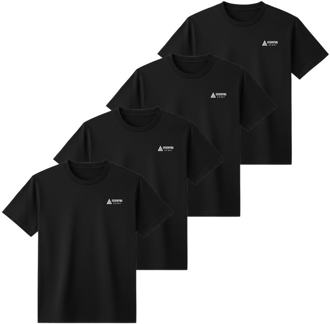 에센셜베이스 4P 남녀공용 스포츠 기능성 드라이 반팔티