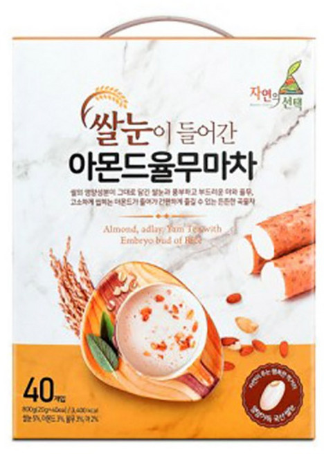 엔초이스 쌀눈아몬드율무마차 800g, 20g, 40개