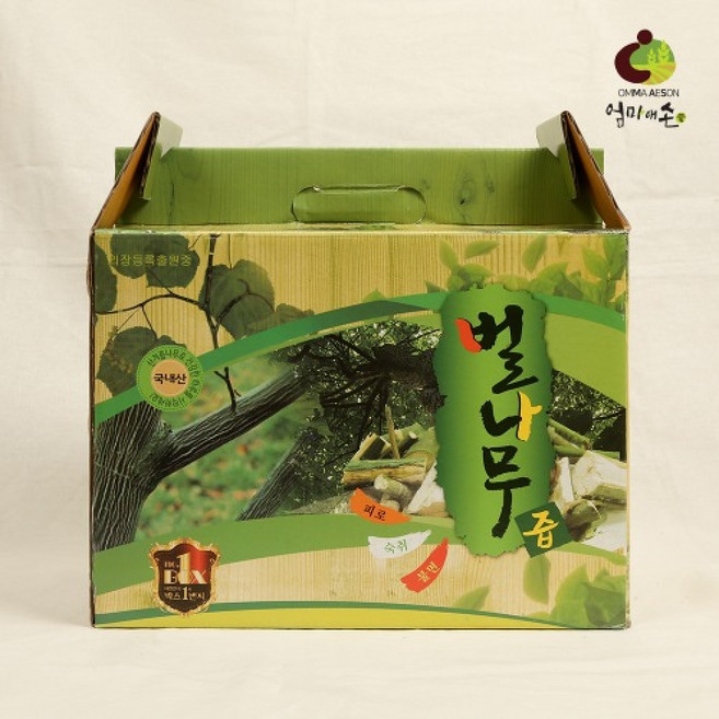 국산 벌나무즙 1박스 100ml x 60포 국내산 100% 엑기스 산겨릅나무가지 건강선물, 60개