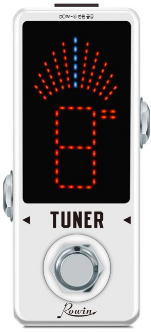 Rowin LT-910 기타 튜너 미니 반음계 튜너 페달 효과 LED 디스플레이 일렉트릭 기타베이스 용 True Bypass 기타 액세서리, 1개