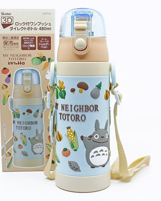 3D 어깨끈 원터치 보온병 480ml 토토로푸드컬러, 상세설명 참조, -, 1개