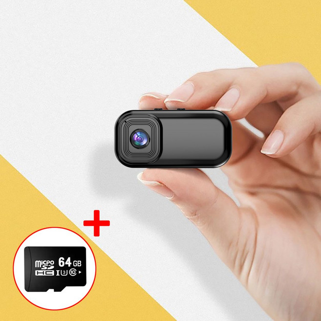 초소형 고화질 바디캠 모션 감지 자전거 블랙박스 카메라, 바디캠 + 사은품 + 64GB SD 카드 × 1개