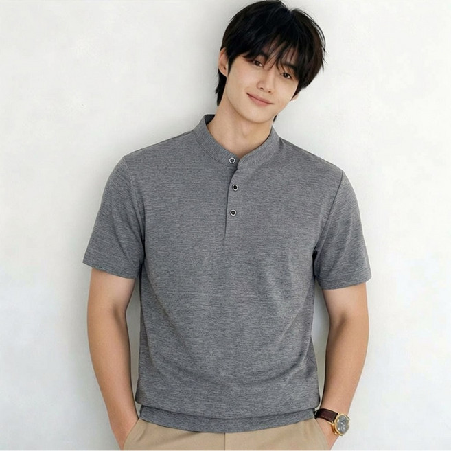 스티드 헨리넥 반팔셔츠