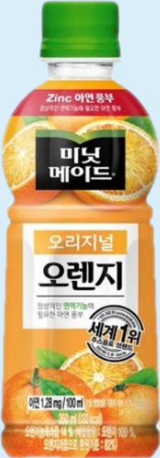 미닛메이드 오리지널 오렌지 주스, 350ml, 1개