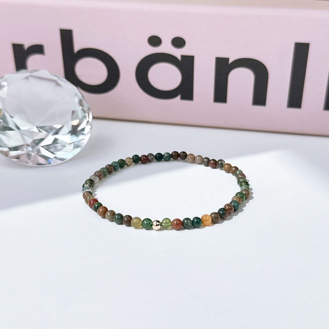 건강재물운 3mm 인도마노 천연석 원석팔찌