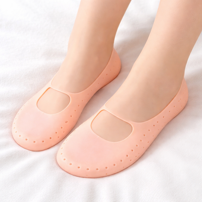 리코비 촉촉 실리콘 보습 양말 덧신 1켤레