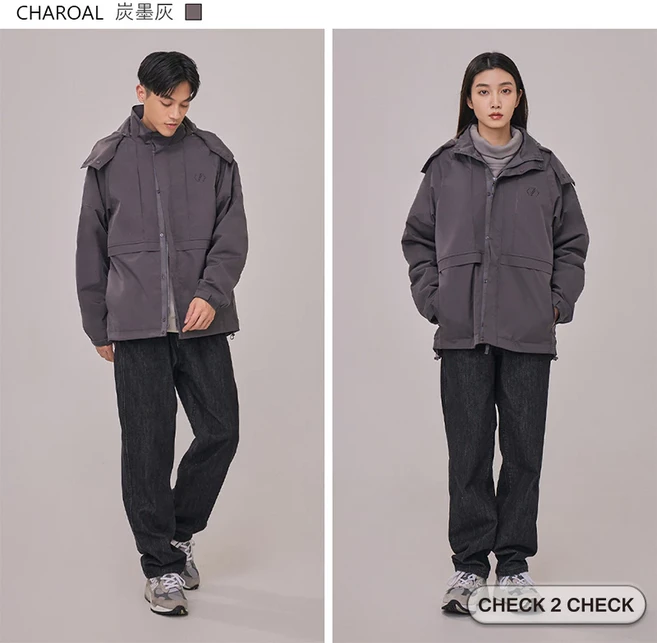 CHECK 2 CHECK 象牙白外套 強抗風 蓄熱保暖 防潑水