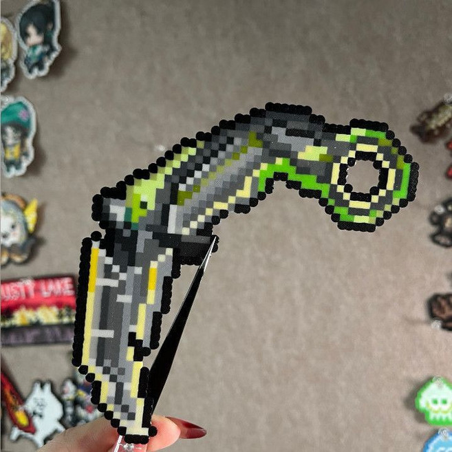 瓦羅蘭特 拼豆爪刀 成品手工掛件鑰匙扣, 1個, 顯卡爪刀