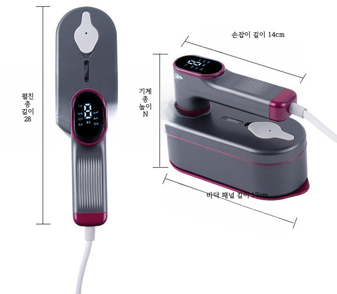 핸디형 스팀다리미 가정용 휴대용 다림질기 ABS소재 강력한 스팀 분사로 주름 제거 220v, LT-T9 퍼플 벽걸이 드라이기, 유럽 규격 플러그 수출 전용