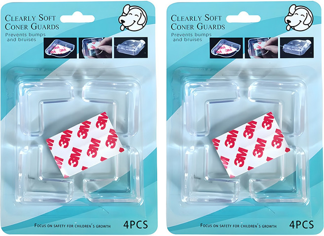 구디푸디 실리콘 모서리 보호대 4p, 투명, 2개