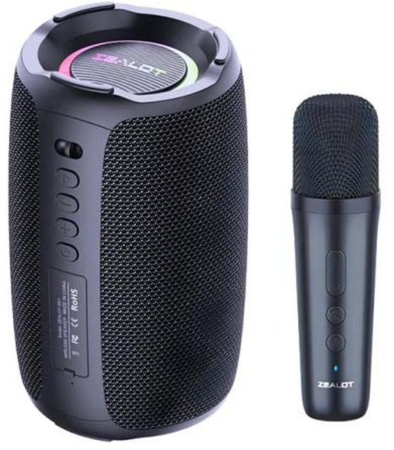 무선 휴대용 노래방기기 홈 블루투스 가정용 미니 노래방 스피커 카라오케 하이파이 베이스 스테레오 마이크로 카드 플래시 디스크 마이크 지원, 1) Black, 없음