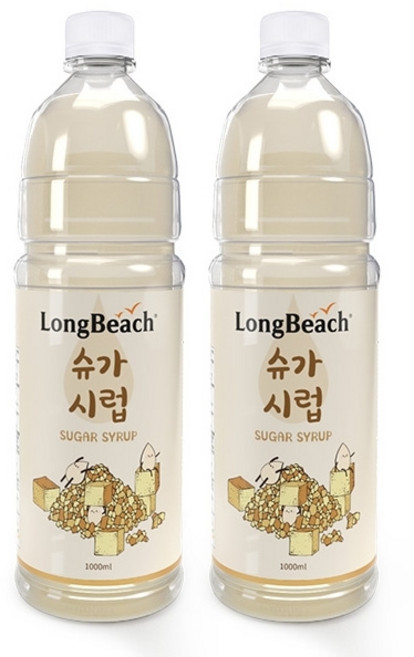 롱비치 SUGAR SYRUP, 1L, 2개