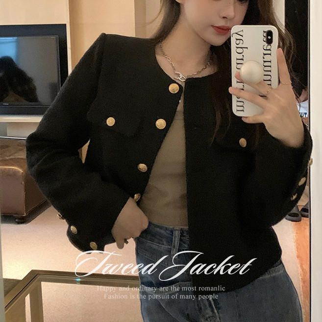 [순이야] C.여성 고퀄리티 금장버튼 하객룩 트위드 자켓