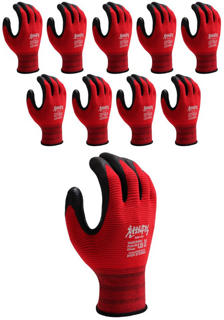 천하무적 코팅 작업장갑 L, 레드, 10세트