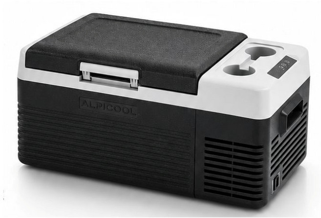 ALPICCOOL 15L 壓縮機冰箱 -20°C 快速製冷, 黑色
