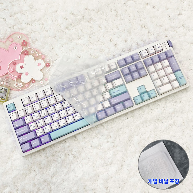 앱코 ABKO A108K 키스킨 기계식 키보드덮개 실리콘 커버, 1개, 투명