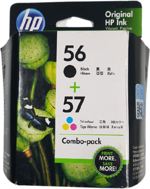 HP56 HP57 콤보팩 CC629AA 정품잉크 순정품잉크 HP5550 HP2210 HP7760 HP7960 HP6110 HP9680 HP9650 정품잉크, HP56+HP57 세트, 1개