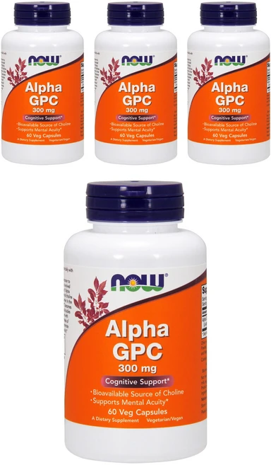 나우푸드 알파 GPC 300mg 베지 캡슐 비건, 60정, 4개 - 쿠팡